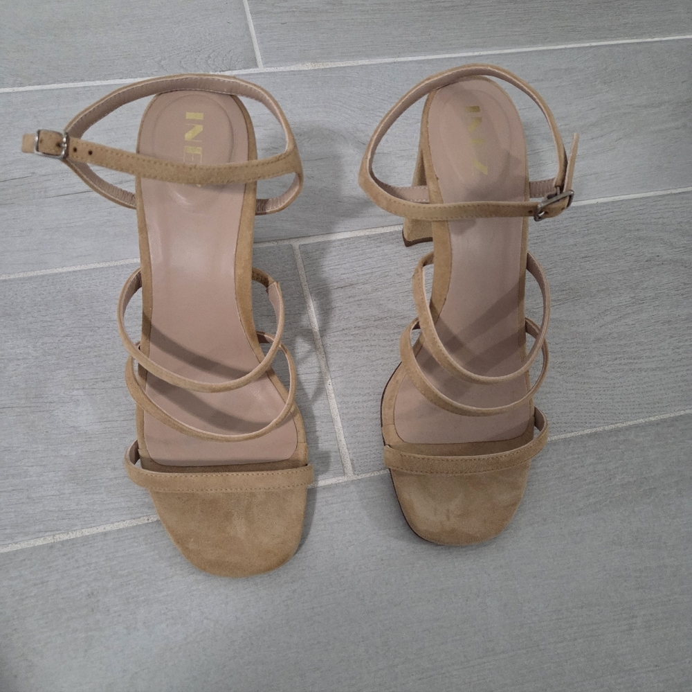 Nude Tan Strappy Block Heel Sandals No Box - Picture 5 of 6